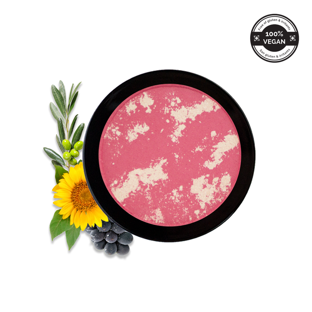 emani cosmetics emani foundation vegan mineral makeup mosaic blush, pink blush, vegan blush, vegan make up, organic make up